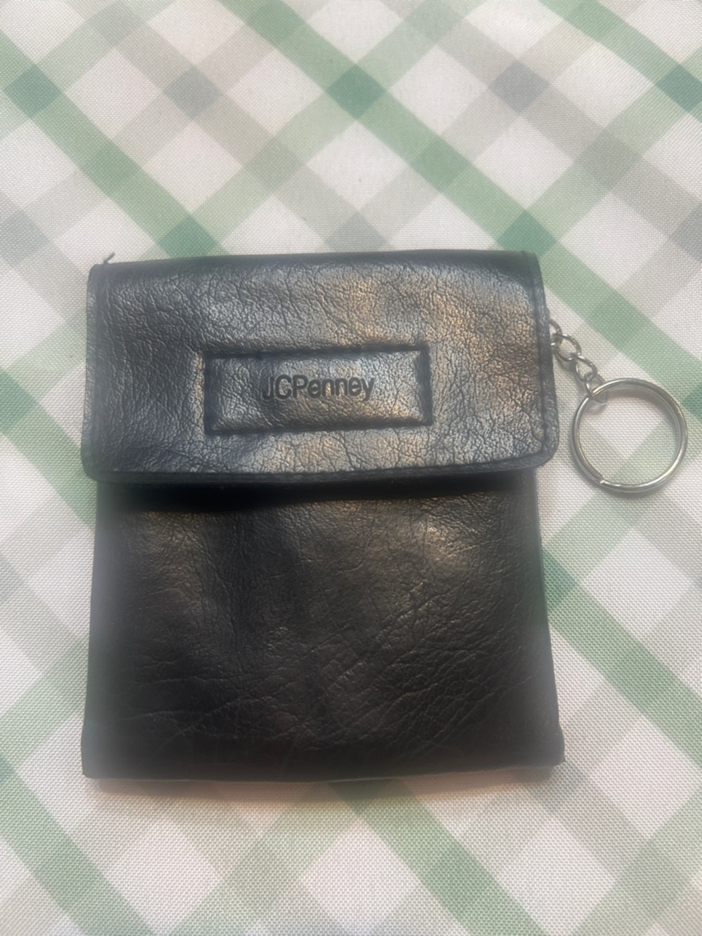 JC P Black Key Ring Wallet
